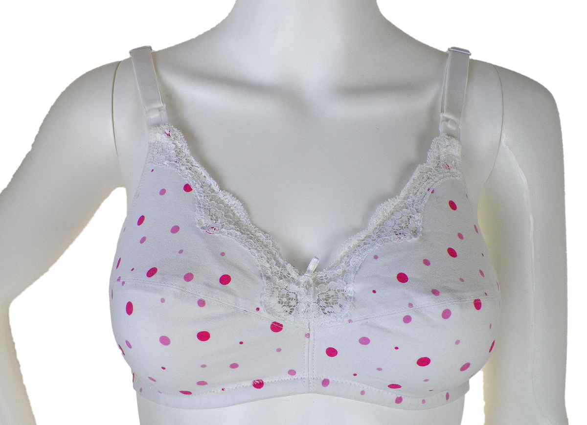 Pink Polka Dot Wireless Nursing Bra