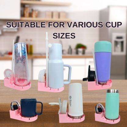 Silicone Drying Rack Stand for Stanley Cup Water Bottle with Straw & Lid Holder-  For Mugs, Cups and Tumblers- Compact Design for Kitchen, Office, Travel & Dorm