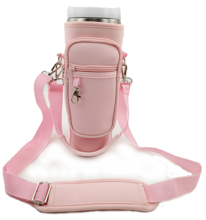 Stanley Cup Holder for Stroller- w/ Large Phone Pocket, Crossbody Strap & Wallet, Fits Most 30/40 Ounce Styles , Water Bottle Holder for Moms, Travelers & Active Lifestyles