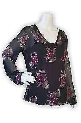 Old Navy Maternity Black Sheer Floral Top