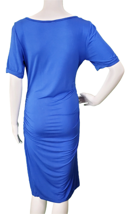 Royal Blue Short Sleeve Knit Dress