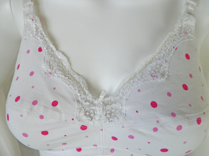 Pink Polka Dot Wireless Nursing Bra