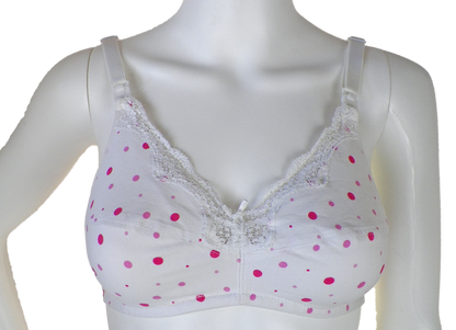 Pink Polka Dot Wireless Nursing Bra